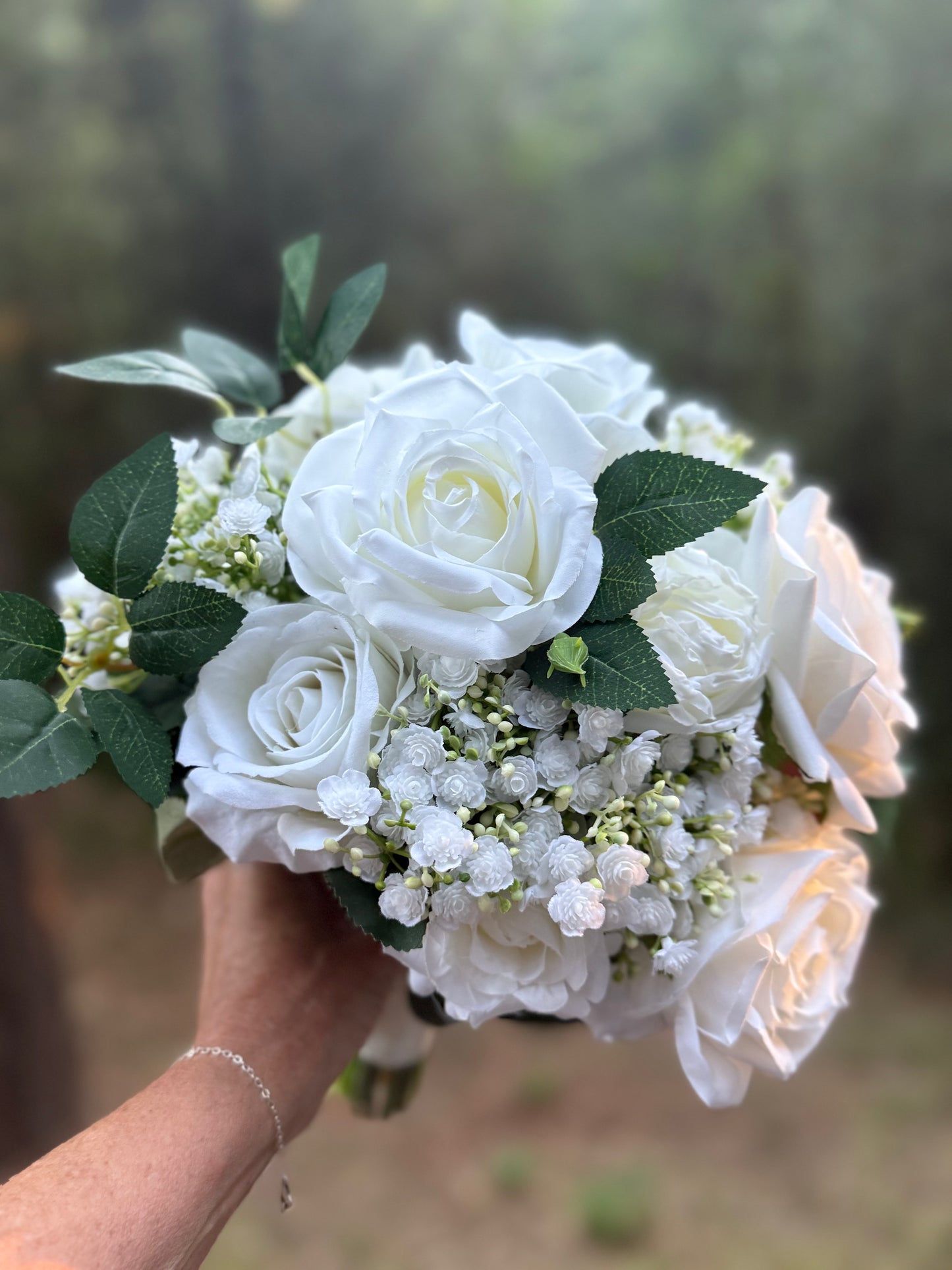 White And Green Brides Bouquet