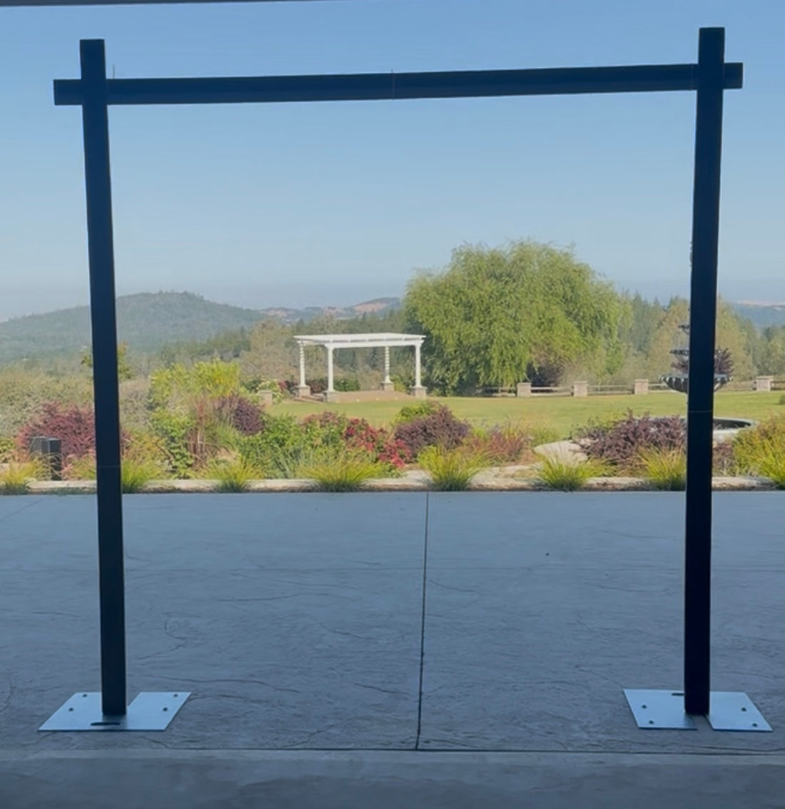 Wood Arch Front With Metal Pole System