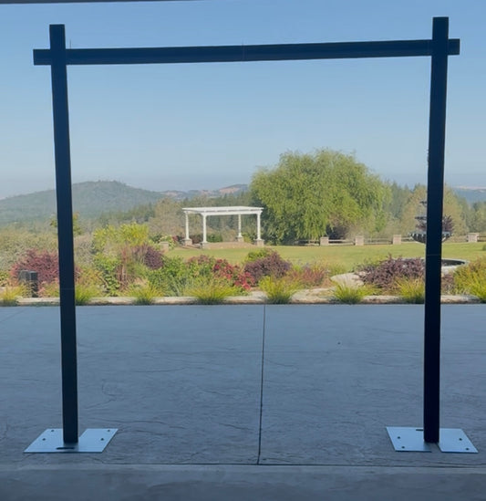 Wood Arch Front With Metal Pole System