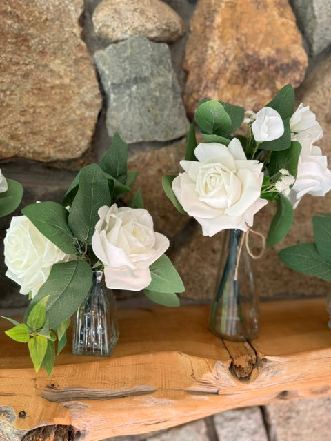 (12) White Rose Centerpieces