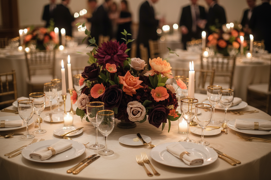 Evermore Centerpiece on wedding reception table